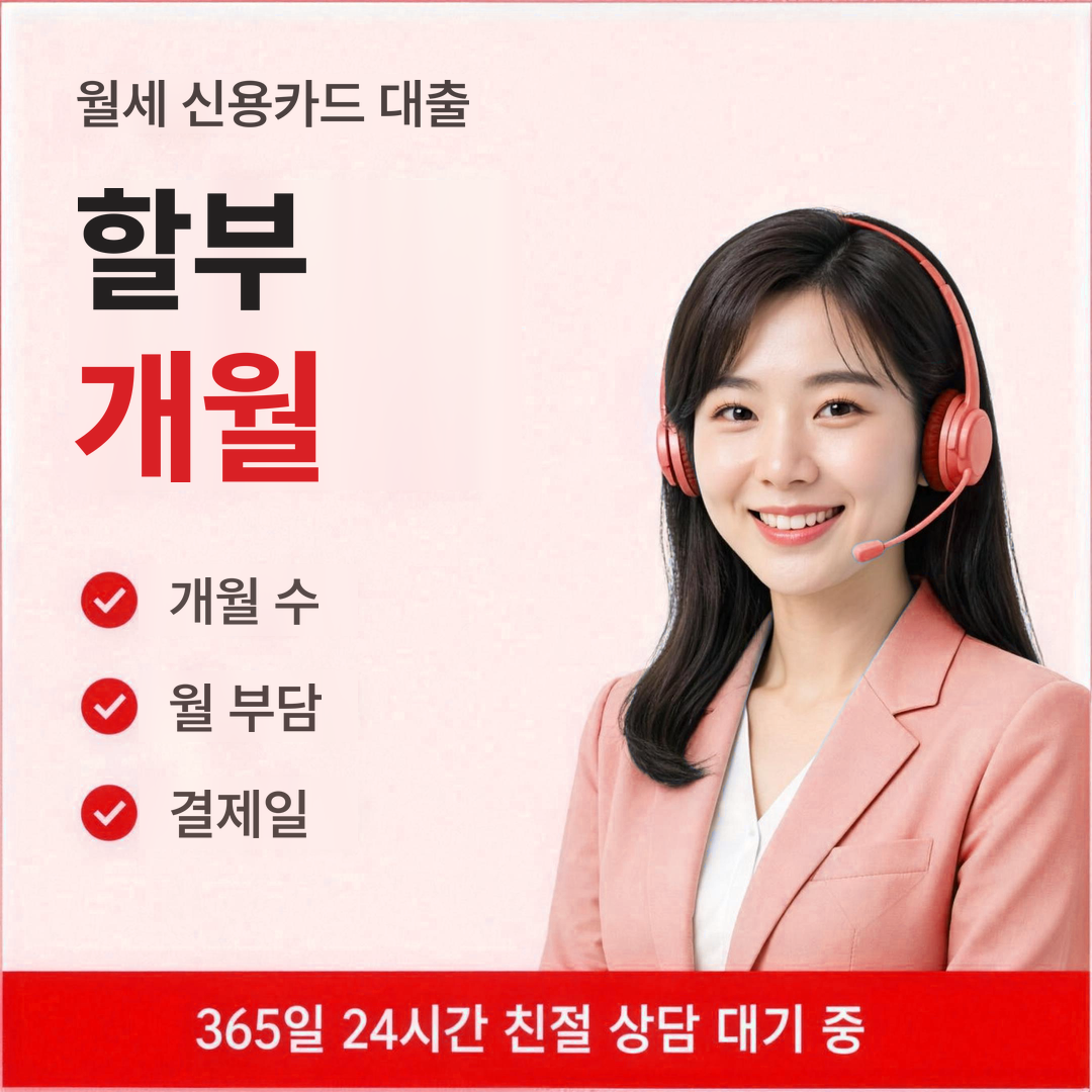 다음머니 월세 신용카드 대출 할부 개월 안내