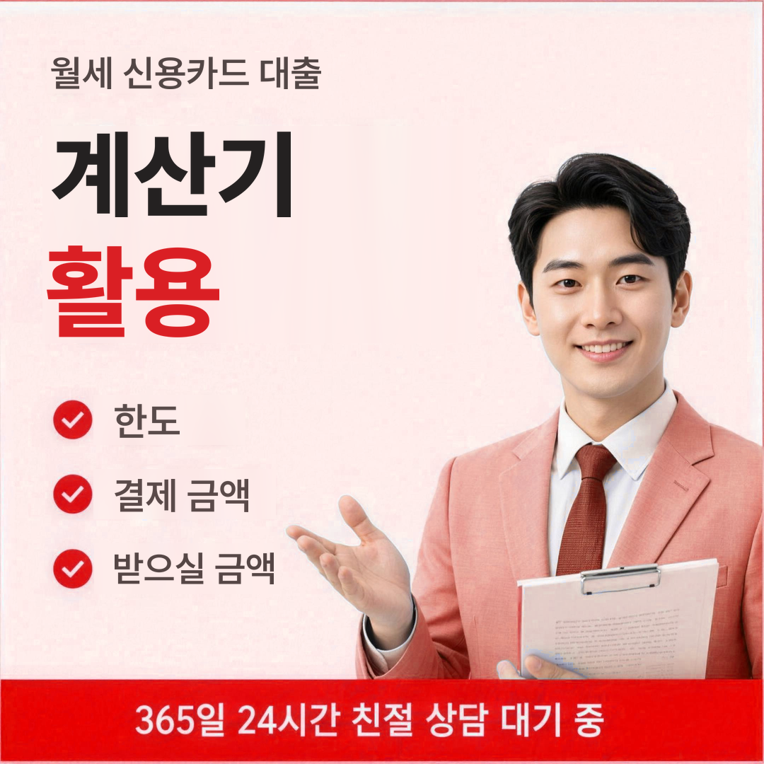 다음머니 월세 신용카드 대출 계산기 활용 안내