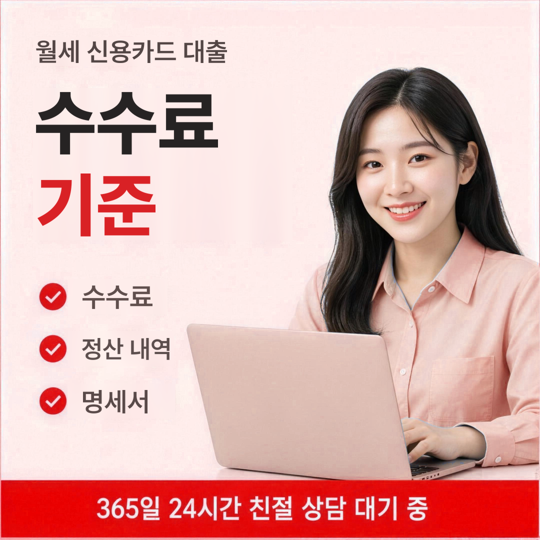 다음머니 월세 신용카드 대출 수수료 기준 안내